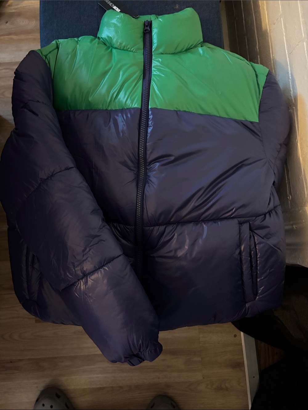 Green and Navy Puffer Jacket